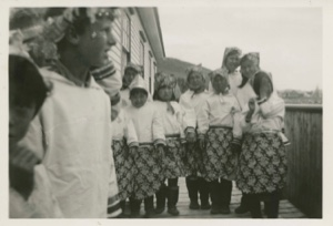 Image: School children outside MacMillan's School